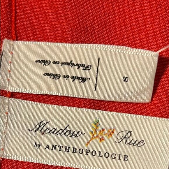 NEW Meadow Rue by Anthropologie Red Josalyn Floral Peplum Knotted Top Size Small - Picture 5 of 12